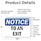 Signmission Exit Sign, Vinyl Decal, 10 in W, 7 in H, To An Exit OS-2PACK-NS-D-710-L-18679 - alternate 4
